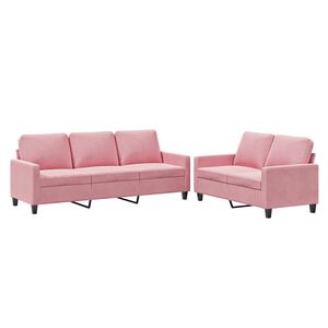 vidaXL 2-delige Loungeset met kussens fluweel roze