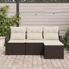vidaXL Bankstel met kussen met opslag 4 pcs Bruin en Cr&egrave;me poly rattan