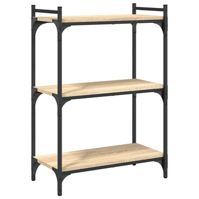 vidaXL Boekenkast 3-laags 60x30x86 cm bewerkt hout sonoma eikenkleurig