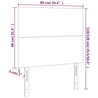 vidaXL Hoofdborden 2 st 90x5x78/88 cm stof donkerbruin