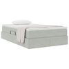 vidaXL Opbergbed met matras met matras Lichtgrijs 120 x 190 cm Fluweel