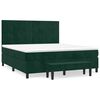 vidaXL Boxspring met matras fluweel donkergroen 180x200 cm