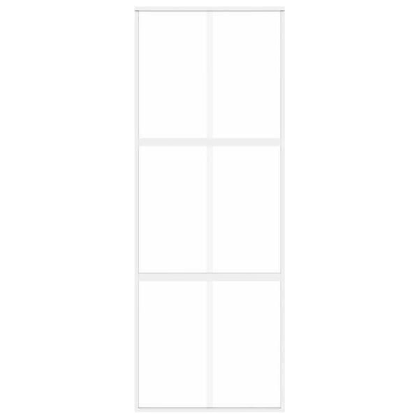 vidaXL Schuifdeur 76x205 cm gehard glas en aluminium wit