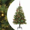 vidaXL Kunstmatige Scharnier Kerstboom met Cones Groen 150 cm