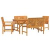vidaXL Tuin eettafelset 5 st Bruin Massief Acaciahout