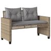 vidaXL 4-delige Loungeset met kussens poly rattan en glas beige