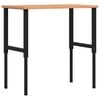 vidaXL Werkbank rechthoekig 100x60x(71,5-98) cm massief beukenhout