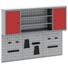 vidaXL Gereedschapskast set met plank 6 st Rood Gepoedercoat staal