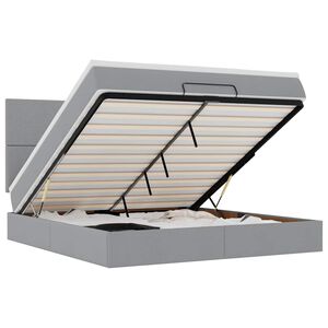 vidaXL Ottoman bed met matras en LED's 160x200cm stof lichtgrijs