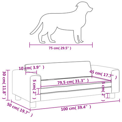 vidaXL Hondenmand met verlengstuk 100x50x30 cm kunstleer zwart