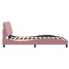 vidaXL Bedframe zonder matras fluweel roze 140x200 cm