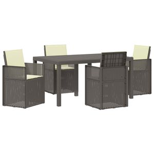 vidaXL Tuin eettafelset 5 st Lichtgrijs en Cr&egrave;me PP
