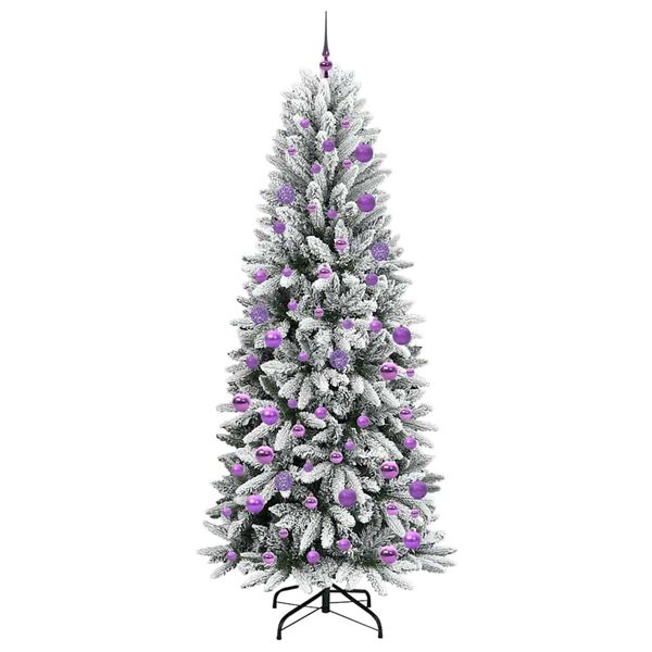 vidaXL Kunstkerstboom Wit 210 cm PVC en Plastic en Staal en PE