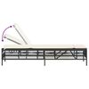 vidaXL Ligbed met kussen poly rattan zwart
