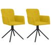 vidaXL Eetkamerstoelen draaibaar 2 st fluweel geel