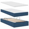 vidaXL Opbergbed met LED met matras Blauw 90 x 190 cm Polyester