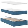 vidaXL Ottoman bed met matrassen 100x200cm fluweel donkerblauw