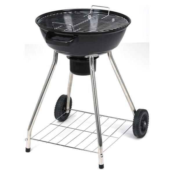ProGarden Barbecuegrill op wielen 47 cm zwart