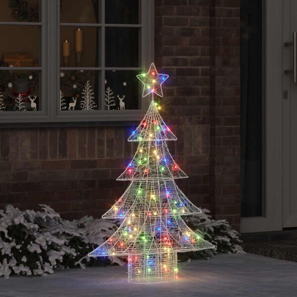 vidaXL Kerstboom met 100 LED Multikleur 120 cm Acryl
