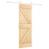 vidaXL Schuifdeur Natuurlijk en Wit 70 x 210 cm Massief Grenenhout