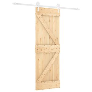 vidaXL Schuifdeur Natuurlijk en Wit 70 x 210 cm Massief Grenenhout