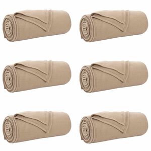 vidaXL Kleden 6 st Camel 170 x 130 cm 1.97 kg Fleece