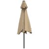 vidaXL Parasol met LED-verlichting en stalen paal 300 cm taupe