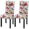 vidaXL Eetkamerstoelen 2 st stof meerkleurig