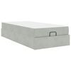 vidaXL Bedframe met matras 2 pcs Lichtgrijs Fluweel
