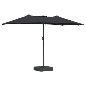 vidaXL Tuinparasol Zwart 385 x 209 x 244 cm Polyester en staal