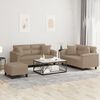 vidaXL 3-delige Loungeset met kussens kunstleer cappuccinokleurig