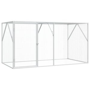 vidaXL Vogelkooi zilver 208 x 102 x 108 cm