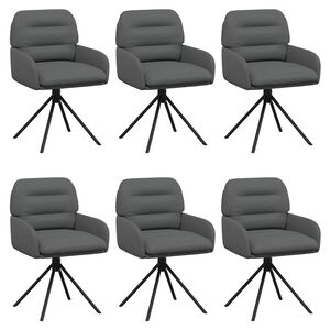 vidaXL Draai Eetstoelen 6 st Kunstleer Grijs 59 x 59,5 x 90 cm