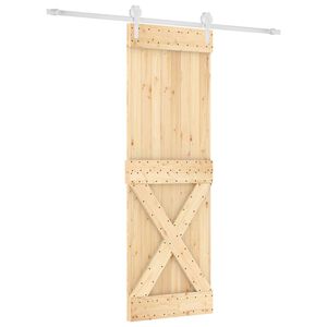 vidaXL Schuifdeur 70 x 210 cm Massief Grenenhout (Niet-Behandeld)