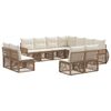 vidaXL Tuinbankenset 11 pcs Beige en Cr&egrave;me Wit poly rattan