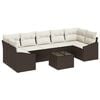 vidaXL Bankstel 8 st Bruin en Cr&egrave;me poly rattan