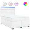 vidaXL Boxspring met matras kunstleer wit 140x200 cm