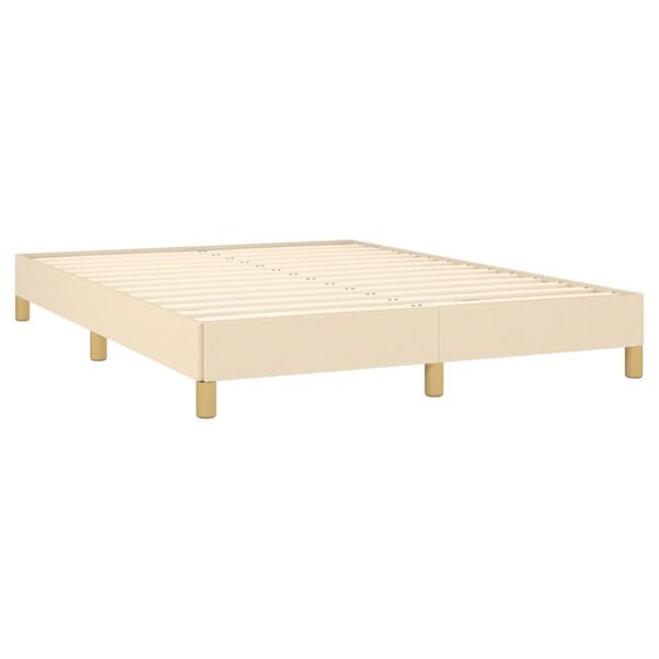 vidaXL Bedframe zonder matras stof cr&egrave;mekleurig 140x200 cm