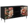 vidaXL Tv-meubel BORNE 102 x 33 x 51 cm Zwart eiken Bewerkt hout