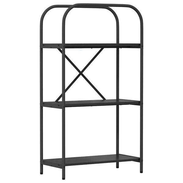 vidaXL Boekenkast Zwart Eiken 60 x 30 x 109 cm Bewerkt hout