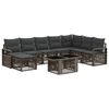 vidaXL Tuinbankenset 9 st Grijs en Donkergrijs poly rattan