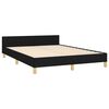 vidaXL Bedframe zonder matras stof zwart 140x200 cm