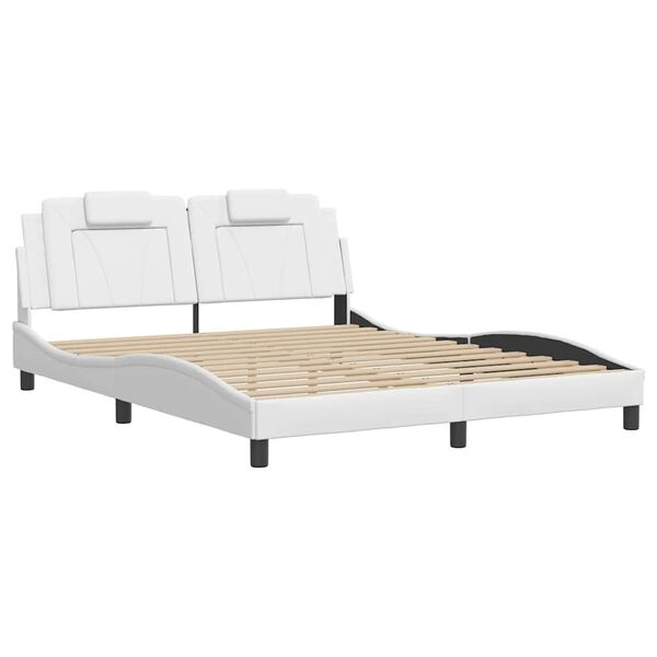 vidaXL Bedframe "Viana" zonder matras kunstleer wit 160x200 cm