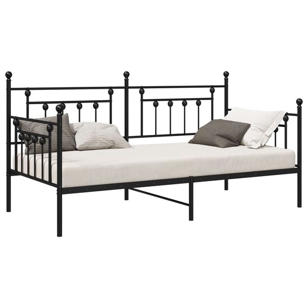 vidaXL Bedframe voor een daybed Zwart 90 x 190 cm Staal