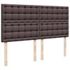 vidaXL Boxspring met matras stof donkerbruin 200x200 cm