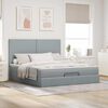 vidaXL Ottoman bed met matras 180x200cm stof lichtgrijs