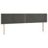 vidaXL Hoofdbord met randen 163x16x78/88 cm fluweel donkergrijs