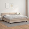 vidaXL Boxspring met matras kunstleer cappuccinokleurig 180x200 cm