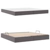 vidaXL Opslag bed met matras met matras met opslag 2 pcs Grijs Leer
