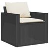 vidaXL 6-delige Loungeset met kussens poly rattan zwart